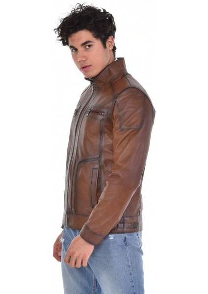 Hakiki Deri Kahverengi Hakim Yaka Erkek Deri Ceket indirimleri