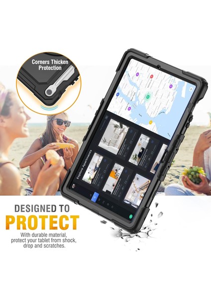 Samsung Galaxy Tab S10 Fe Plus 13.1 Inç 2025 Tablet Kılıfı S Pen Kalem Bölmeli Koruyuculu Askılı Defender Zırh Kapak SM-X620 X626B Kılıf fiyatları