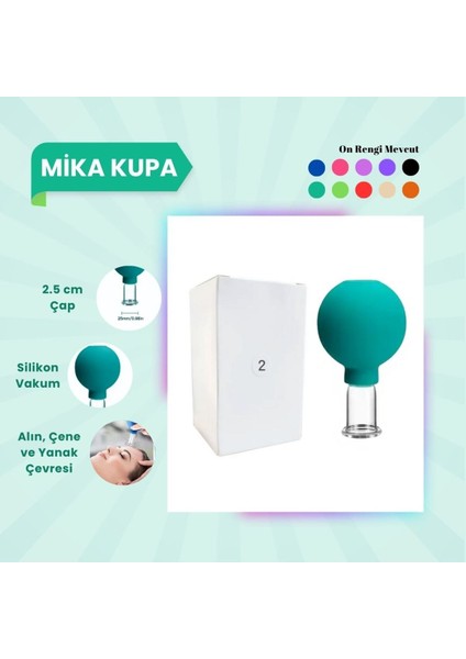 Çok Renkli Silikon Vakumlu Yüz Masaj Kupası No:2 Yeşil
