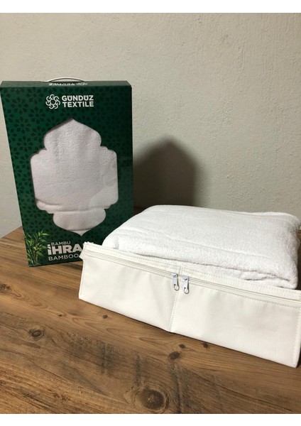 İhram Bambu Yetişkin İhram | Cuzdanlı Kemer Hediyeli |100 x 220 | Organik | 2 Parça | Kutulu |