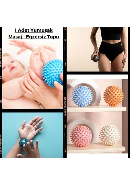 7,5 cm Yuvarlak Dikenli Esnek Duyu Masaj Topu El, Ayak, Vücut Egzersiz ve Fizik Tedavi