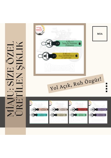 Gök Mavi, Yol Arkadaşlarına, Isim Plaka ve B Rh - Kan Grubu Yazılı Acil Durum 2'li Anahtarlık Takımı fiyatları