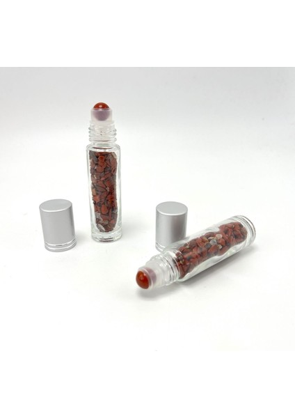 Renkli Kırmızı Jasper Doğal Taş Esans ve Roller Masaj Aleti 10ML fırsatları
