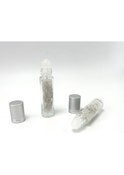 Çok Renkli Kristal Kuvars Esans Şişesi ve Masaj Aleti 10ML