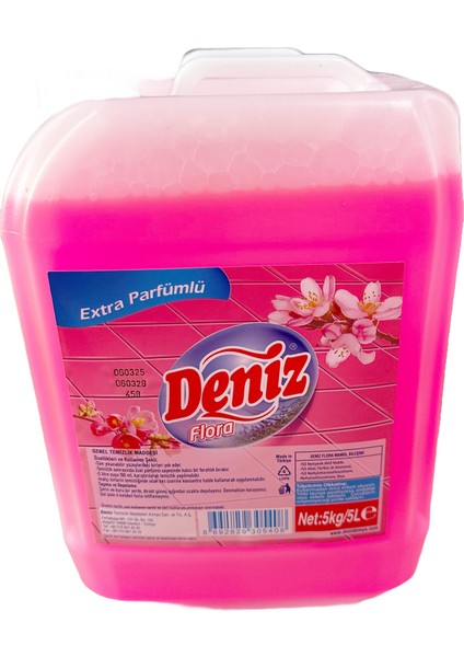 Deniz Flora Fresh Yüzey Temizleyici Yer Zemin Temizleyici Temizlik Sıvısı - 5 Kg. - Bidon