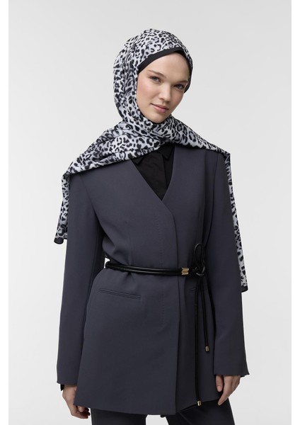 Daily Print Şal Black Leopard Desenli