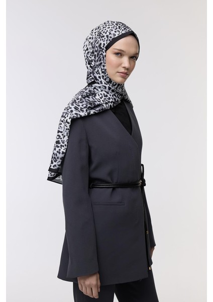 Daily Print Şal Black Leopard Desenli