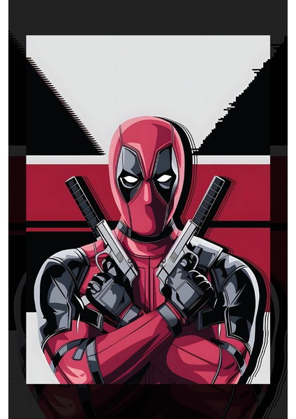 Deadpool Çift Tabanca Kanvas Tablo