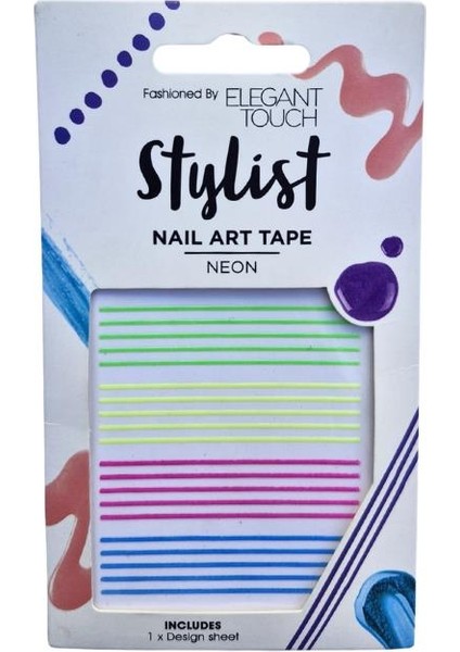 Touch Stylist Neon Nail Art Renkli Tırnak Şerit Bant Süsü