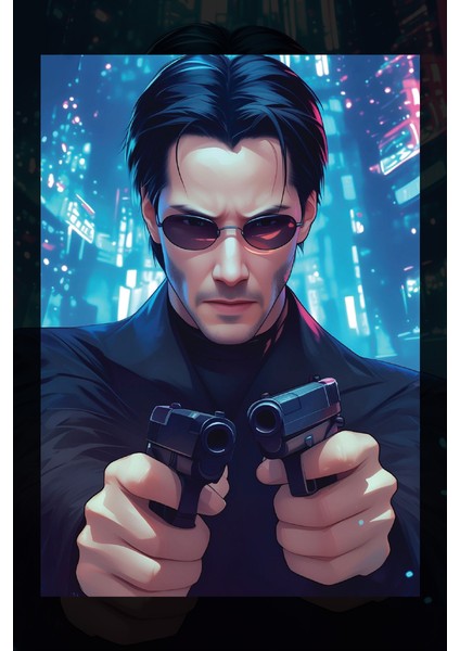 Matrix Çift Silah Kanvas Tablo