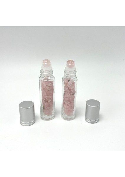 Pembe Kuvars Doğal Taş Esans ve Roller Masaj Aleti 10ML, Çok Renkli fiyatları