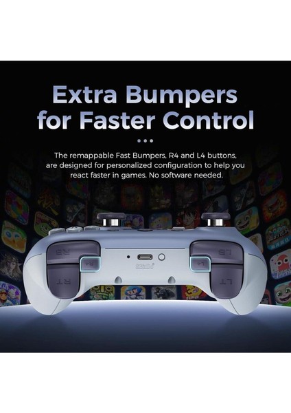 Ultimate 2c Kablosuz 2.4g Oyun Kolu Pc Android Hall Effect Joystick Blueberry Koyu Mavi fiyatları