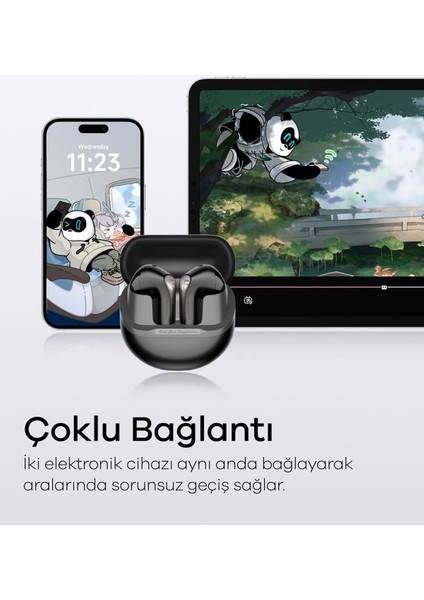 Air 5 Bluetooth 5.4 Versiyon Çift Telefon Destekli Qualcomm Bluetooth Kulaklık fiyatları
