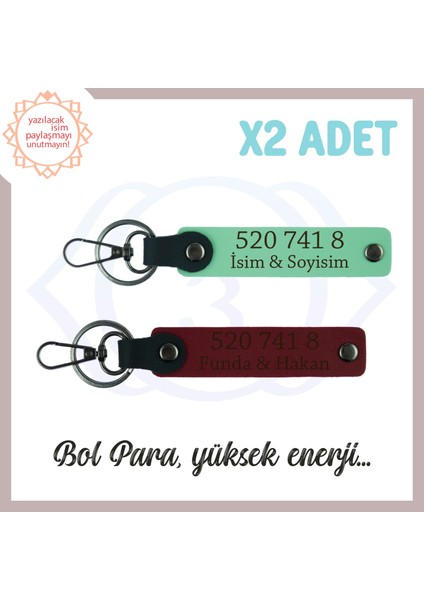Yeşil-Bordo, Size Özel Tasarım, Yeni Ev Alanlara Bolluk Dolu 520 741 8 Yazılı Hediyelik Anahtarlık