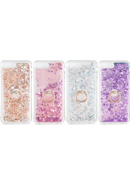 Apple iPhone 7 Plus Kılıf Hareketli Özel Sıvı Dolgulu Parlak Sim ve Yüzüklü K-Pop Kapak modelleri