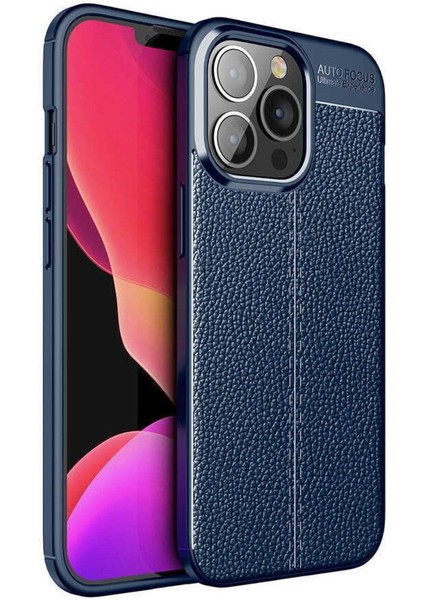Apple Iphone 14 Pro Max Uyumlu Deri Görünüm Premium Silikon Kapak