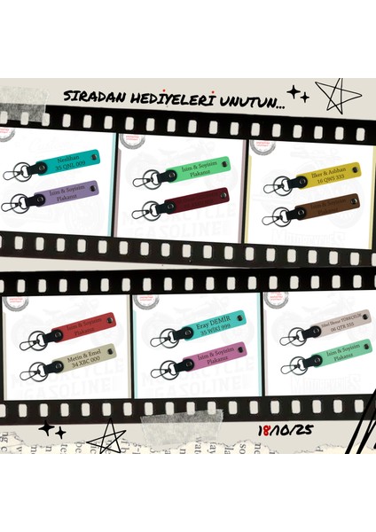 Minimal Tasarımlı 2’li Deri Anahtarlık – Plaka ve Isim Yazılı Özel Üretim, Nar Çiçeği-Bordo-Gr fiyatları