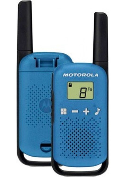 TLKR- T42 4 Km Mavi Pmr El Telsizi 2li Paket (Üç Ad Ince Pil)