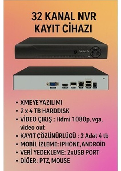 VN- 632X- E2 32 Kanal Nvr Xmeye Ip Kayıt Cihazı fiyatları