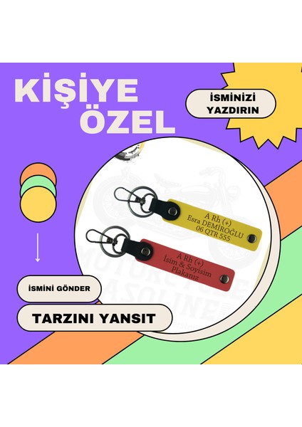 Hız Severlere Isim Plaka ve 0 Rh (+) Kan Grubu Yazılı Motorcu X2 Anahtarlık, K Kahve-F Yeşil-Syh fiyatları
