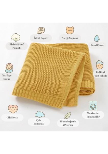 Kişiye Özel Triko Bebek Battaniyesi - %100 Pamuk, Yumuşak, Hediye ve Baby Shower Için Ideal indirimleri