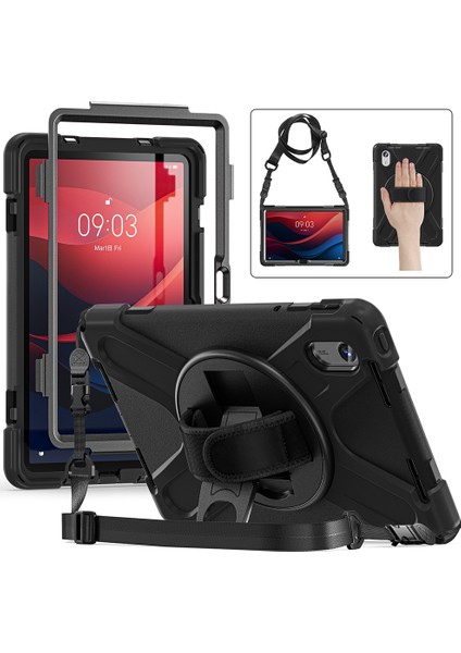 Huawei Matepad Se 11" Inç 2024 Uyumlu Tablet Kılıf Koruyucu Standlı Askılı Defender Zırh Tank Kapak