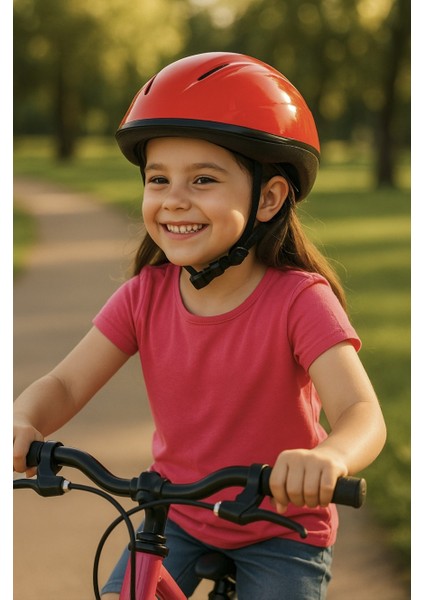 Bisiklet Paten Scooter Kullanımız Için Kırmızı Kask