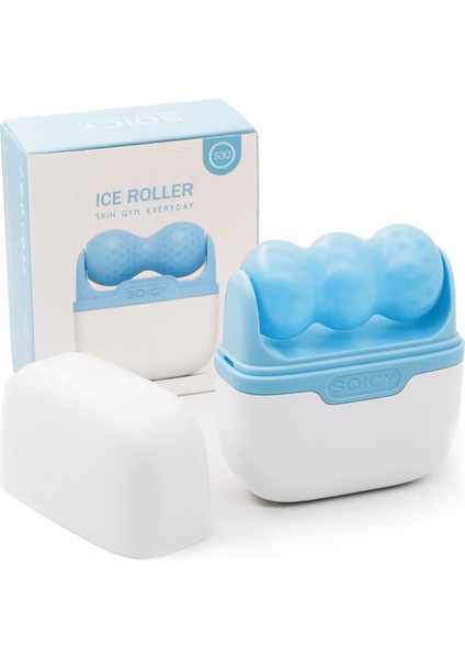 Mavi Çift Taraflı Yüz Masaj Aleti, Titanyum Uç, 0.5 Mm, Iğneli Derma Roller