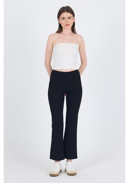 Siyah Yüksek Bel Ispanyol Paça Tayt 1001 fiyatları