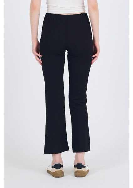 Siyah Yüksek Bel Ispanyol Paça Tayt 1001 indirimleri