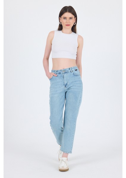 Buzkar Yüksek Bel Mom Fit Jean Pantolon 1050 modelleri