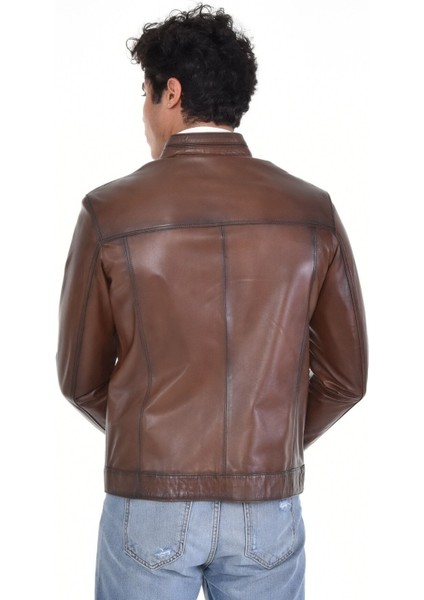 Hakiki Deri Kahverengi Oscar 5 Cepli Erkek Deri Ceket indirimleri