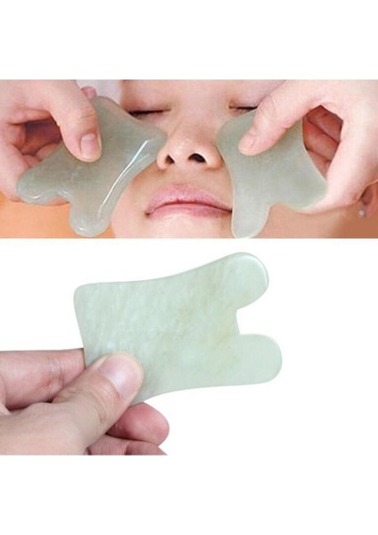 Yeşim Taşı Gua Sha Masaj Aleti, Yüz ve Cilt Bakımı Için Doğal Taş