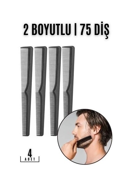 Sakal Bıyık Saç Tarağı 4 Lü Set Jess Design