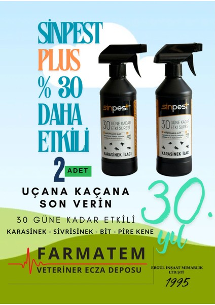 Plus % 30 Daha Etkili 2 Adet 500ML Karasinek, Sivirisinekve Haşere Ilacı
