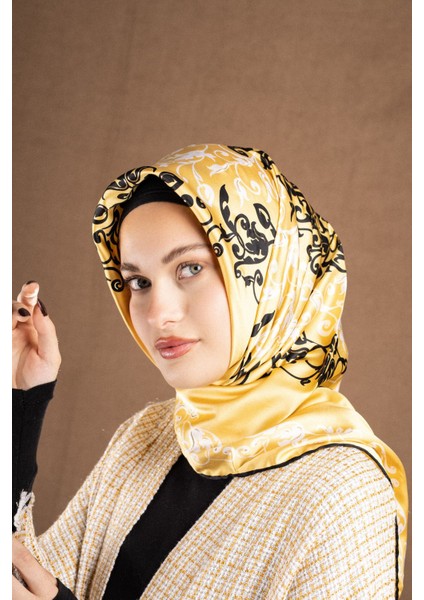 Varaklı Saten Eşarp Koleksiyonu Ebat 95 x 95