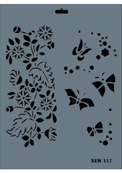 Rich New Seri N-117 Stencil 35X25 cm