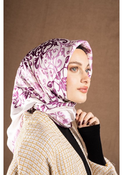 Varaklı Saten Eşarp Koleksiyonu Ebat 95 x 95 modelleri