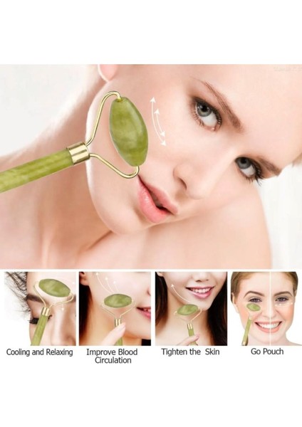 Iki Parçalı Yeşim Taşı Yüz Masaj Aleti, Doğal ve Sağlıklı Cilt Bakımı indirimleri