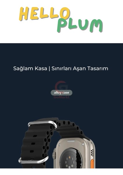 Hello Watch H16 Ultra Akıllı Saat | 1gb Ram | Nfc | Müzik Çalar | 3 Kordon Hediyeli | 2.02” Ekran