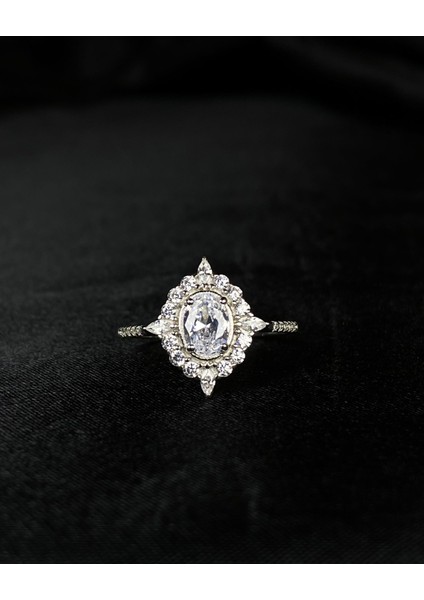 925 Ayar Gümüş Vintage Yüzük Evlilik Teklifi Yıldönümü Nişan Yüzüğü