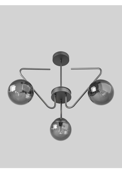 Lunor Cam Küre Başlıklı Modern 5'li Avize – Salon ve Oturma Odası Için
