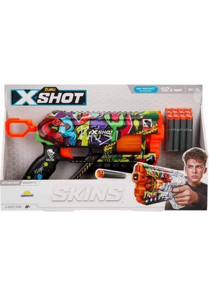 36561 X-Shot Skins Griefer 12 Mermili Sünger Dart Atan Silah 32 cm fırsatları