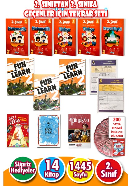 2. Sınıf'tan 3.sınıf'a Geçenler Için Tekrar Ve Ingilizce Destekli Tatil Kitabı Eğitim Seti -18 Kitap