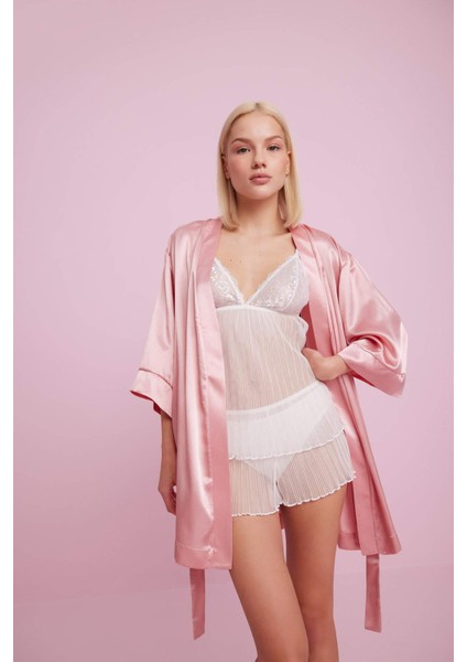 Bridal Dantel Beyaz Askılı Pijama Üstü-Fall in Love B0208AX24SP