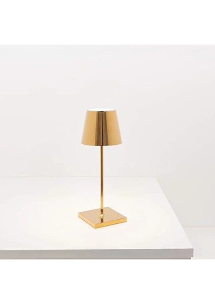 Gold Dimmerli Şarjlı LED Masa Lambası – Dokunmatik, Işık Ayarlı ve Taşınabilir Modern Aydınlatma
