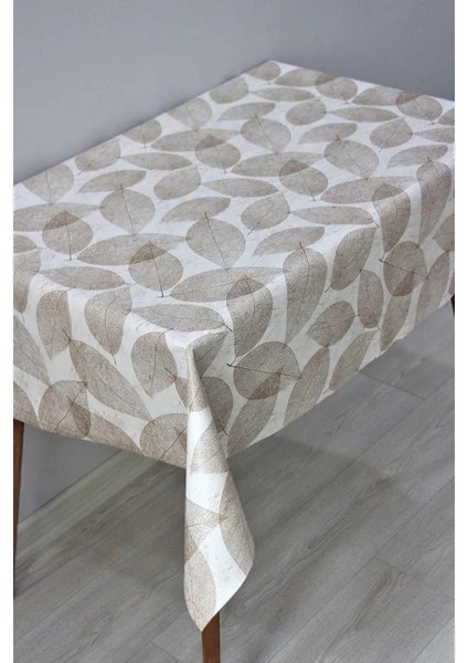 Yaprak Desenli Pvc Kaymaz Elyaf Tabanlı Silinebilir Masa Örtüsü Su Geçirmez Muşamba Sofra Bezi