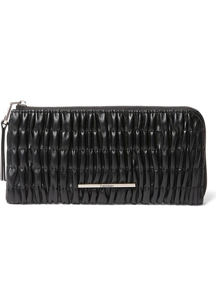 Ruched Long L-Zıp Kadın Siyah Cüzdan LV04K1085G-UB1