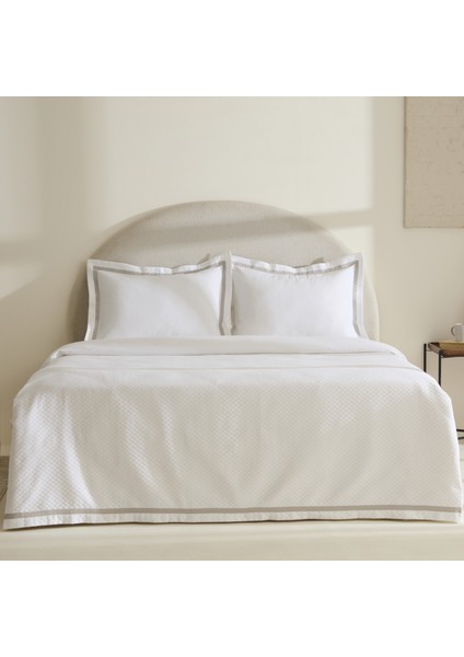 White Collection Doris %100 Pamuk Çift Kişilik Yatak Örtüsü Takımı Gri