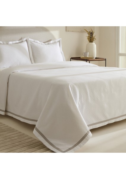 White Collection Doris %100 Pamuk Çift Kişilik Yatak Örtüsü Takımı Gri